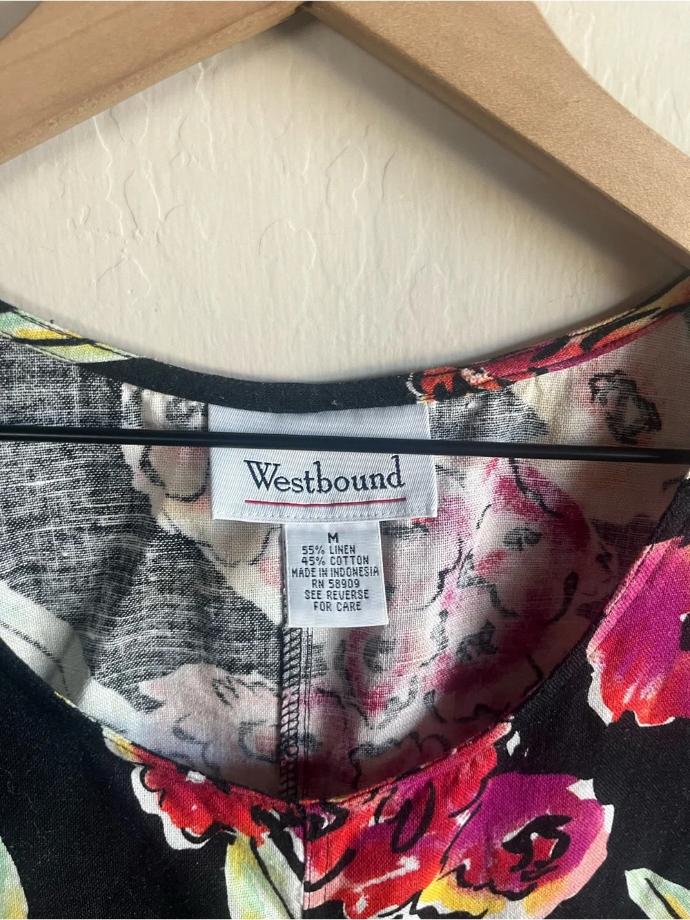 Westbound Women’s Floral Linen Blend Maxi Dress Size M VTG Vacation Resort Vibes
